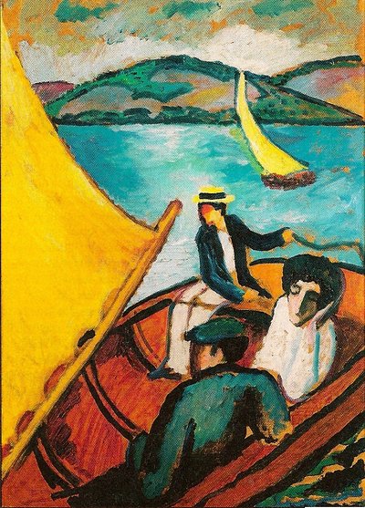 Zeilboot op de Tegernsee door August Macke